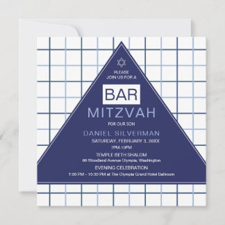 Bar Mitzvah-inbjudan Modern Geometrisk Inbjudningar