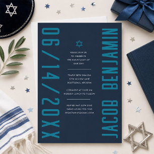 Bar Mitzvah-inbjudan Modern Minimalistisk Inbjudningar