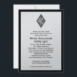 Bar Mitzvah-inbjudan Monogram Hebreiska Silver Inbjudningar<br><div class="desc">Alla hebreiska och anpassade monogram skapas och installeras gratis!</div>