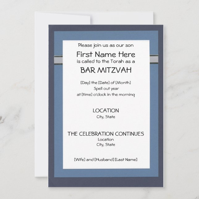Bar Mitzvah-inbjudningar Inbjudningar (Framsida)
