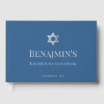 Bar Mitzvah Judisk Pojke Davidsstjärna Klassisk Bl Gästböcker<br><div class="desc">En enkel blå och silver bar mitzvah-design vars enda dekoration är den falska silverfolie-Davidsstjärnan i den övre delen (och på baksidan och på ryggen). All text är i grå versaler och kan redigeras. Bakgrunden är klassisk blå.</div>