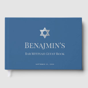 Bar Mitzvah Judisk Pojke Davidsstjärna Klassisk Bl Gästböcker