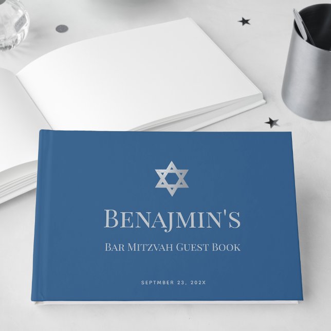 Bar Mitzvah Judisk Pojke Davidsstjärna Klassisk Bl Gästböcker (Skapare uppladdad)