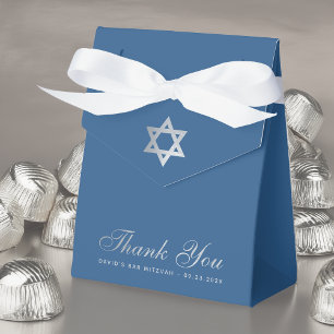 Bar Mitzvah Klassisk Blå Davidsstjärna Tack Presentaskar