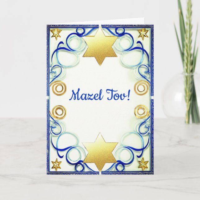 Bar Mitzvah-kort Mazel Tov, Grattis-kort Kort (Framsida)