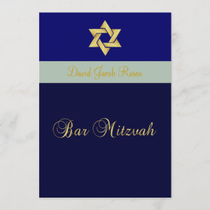 Bar Mitzvah/ljus + mörkblå/ Anpassa din färg Inbjudningar