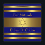 Bar mitzvah med Navyblå och Guld stjärna av David Inbjudningar<br><div class="desc">Bar mitzvah-inbjudningar i Navyblå och Guld stjärna av David. Denna vackra blå och guld Bar Mitzvah-inbjudan kan enkelt anpassas för ditt evenemang genom att helt enkelt lägga till dina evenemangsuppgifter, teckensnittsstil, teckenstorlek & färg och formulering. Observera att alla kort- och inbjudningsdesigner du hittar på Zazzle är tryckta grafik utan faktiska...</div>