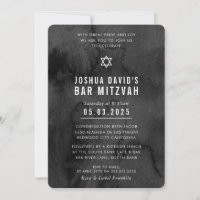 BAR MITZVAH modern trendig dyster svart akvarell
