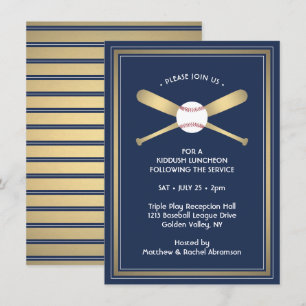 Bar Mitzvah Mottagningsdetaljer Baseboll tema fest Tilläggskort