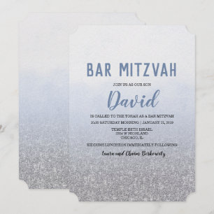Bar Mitzvah Ombre Blå Inbjudan