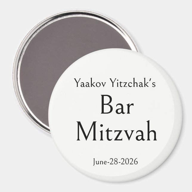 Bar Mitzvah, Personlig, Modern Enkel Minimal,  Magnet (Front/Back)