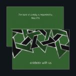 Bar Mitzvah Silver Grön Svart Davidsstjärna Inbjudningar<br><div class="desc">Designad av Carrie Fink.  Tryckt och skickad av Zazzle eller deras partners.</div>