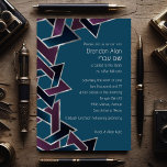 Bar Mitzvah Silver Teal Lila Davidstjärna Inbjudningar<br><div class="desc">Bar Mitzvah Silver Teal Lila Davidstjärna Bar Mitzvah och Bat Mitzvah-inbjudningar designade av Umua. Tryckt och skickad av Zazzle eller dess partners.</div>
