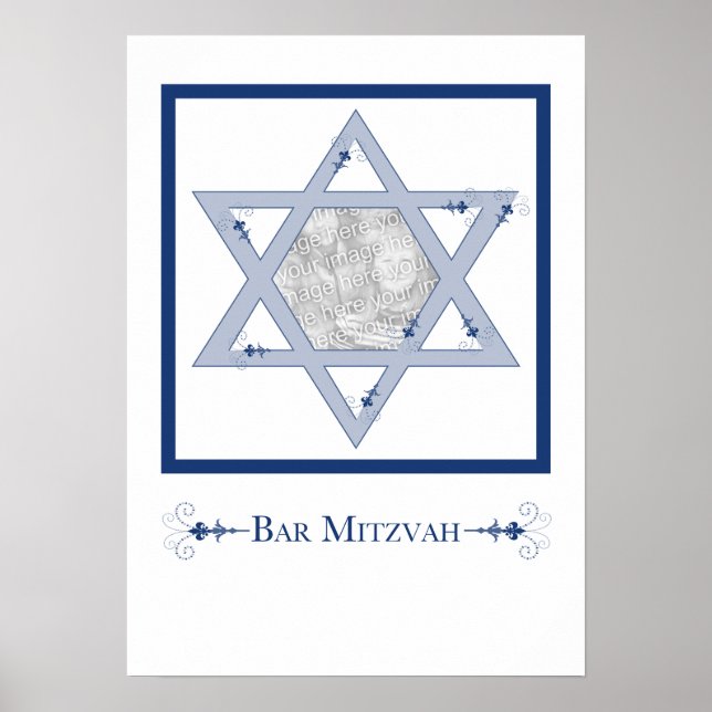 bar mitzvah (star of david elegance photo gift) poster (Framsidan)