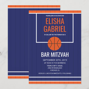 Bar Mitzvah Vintage Basketbolls Inbjudan