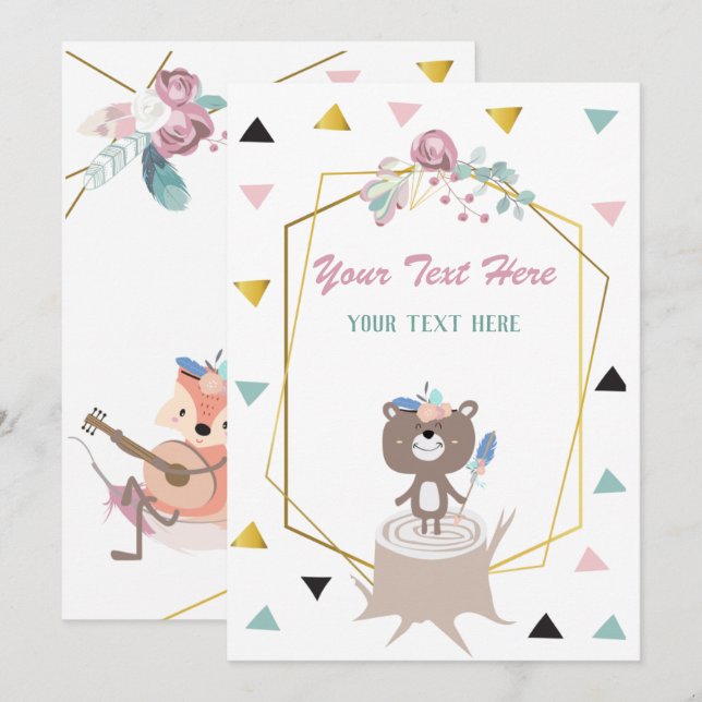 Bär någon händelseinbjudan inbjudningar (Fram/baksida)