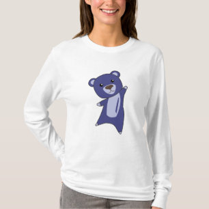 Bär Nalle lilla björnblå, lustigt djur för T Shirt