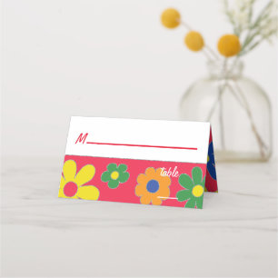 Bar och Bat Mitzvah 1960-talsinspirerat platskort Placeringskort