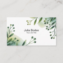 Bär och grenar akvarell vintage visitkort