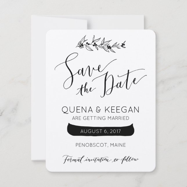 Bär och kanot spara datum spara datumet (Framsida)