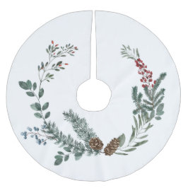 Bär och kottar julgransmatta borstad polyester