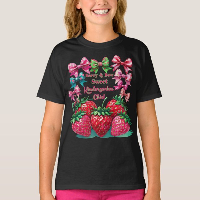 Bär och söt bow förskoledesign t shirt (Framsida)