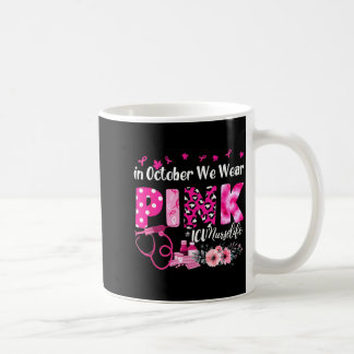 Bär Oktober Rosa Icu Sjuksköterska Bröst Kaffemugg
