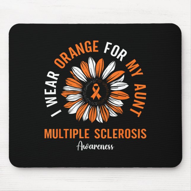 Bär orange för faster multipel skleros medvetenhet musmatta (Framsidan)