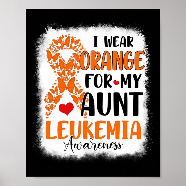 Bär Orange För Min Moster Leukemi Medvetenhet Måna Poster (Framsidan)