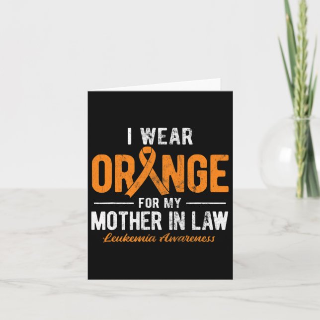 Bär Orange För Min Svärmor Cancer Leukemi Kort (Framsida)