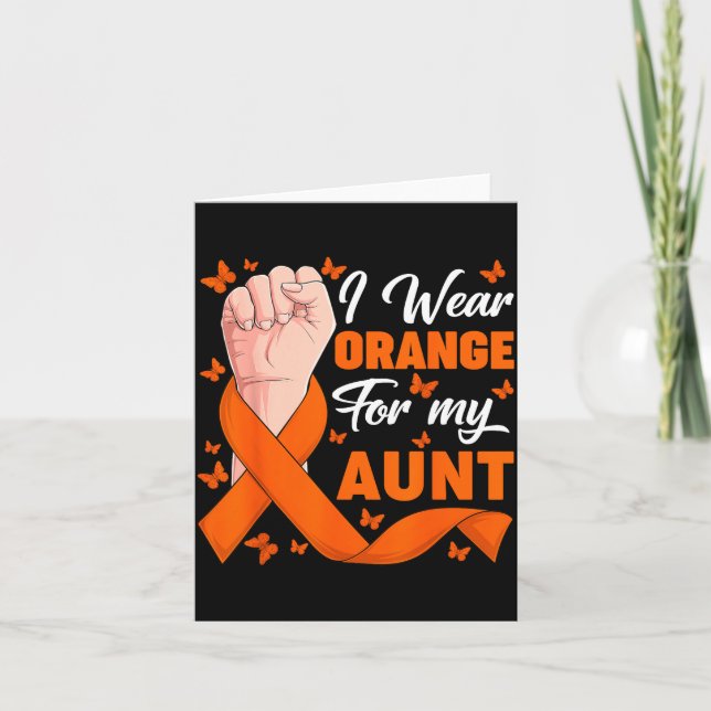 Bär orange för mormor leukemi medvetenhet månad kort (Framsida)