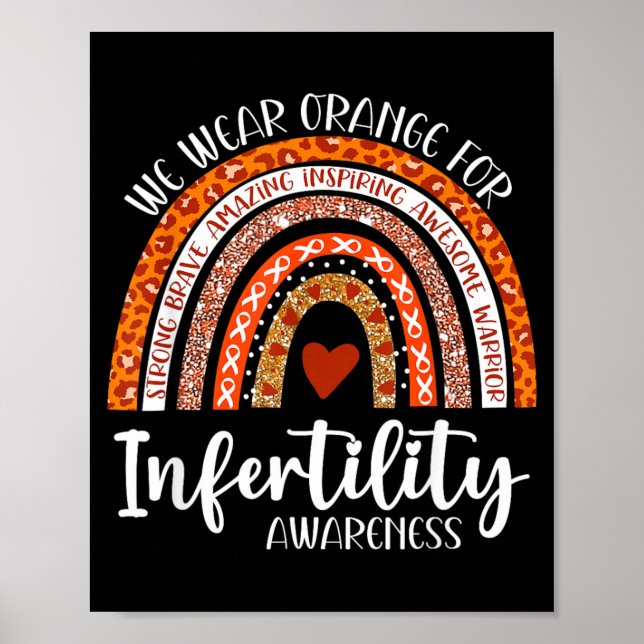 Bär Orange Infertilitetsmedvetenhetsvecka Rainbow  Poster (Framsidan)