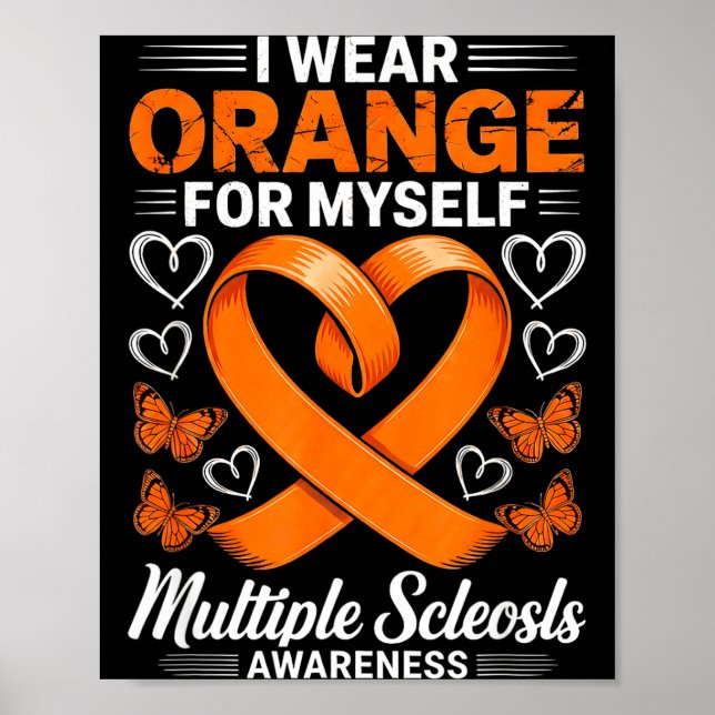 Bär orange ms krigare multipel skleros poster (Framsidan)