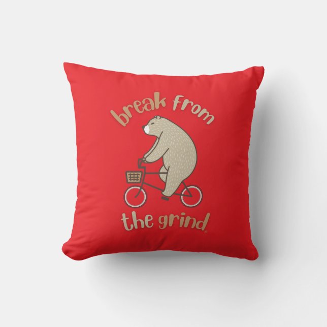 Bär på en Bike BFTG Pillow Kudde (Framsida)
