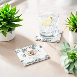 Bär på Neutralten Swing Sage Grönt Baby Shower Underlägg Papper Kvadrat