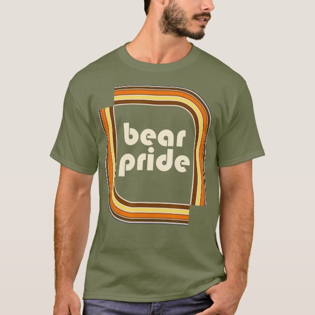 Bär Pride Bear Retro HBT Gay pride T Shirt (Framsida)