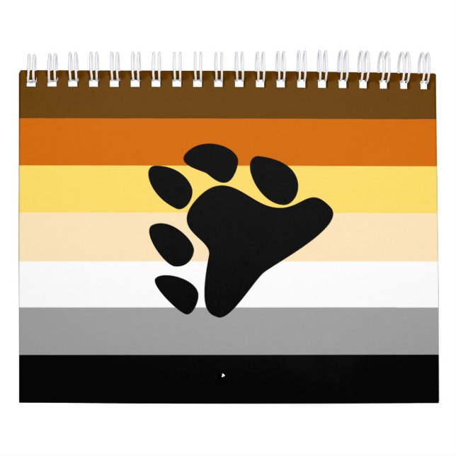 Bär Pride Flagga med Tass Kalender (Omslag)