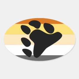 Bär Pride, Flagga Ovalt Klistermärke
