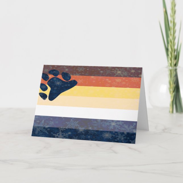 Bär Pridets snöflingkort Helgkort (Framsida)