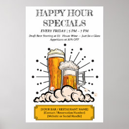 Bar & Restaurang Glad Timme Poster