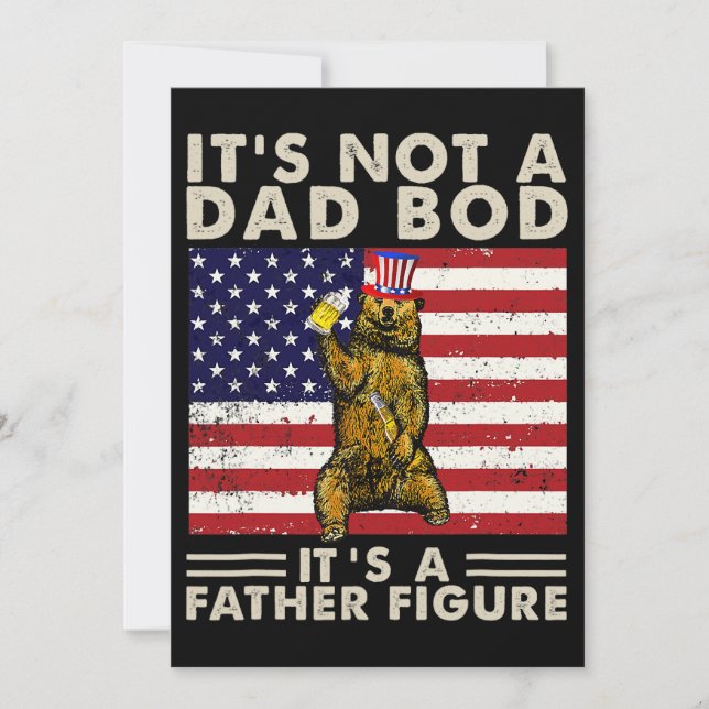 Bär Retro - inte ett Pappa-organ - dess A Far Figu Inbjudningar (Framsida)