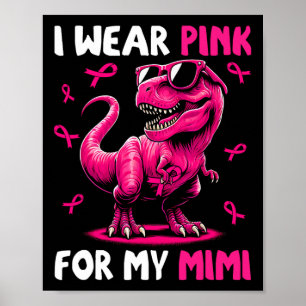Bär Rosa För Min Mimi T-Rex Dinosaurie Bröstcancer Poster