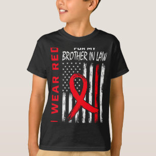 Bär Rött För Min Svärbror Hjärtsjukdom Medvetenhet T Shirt