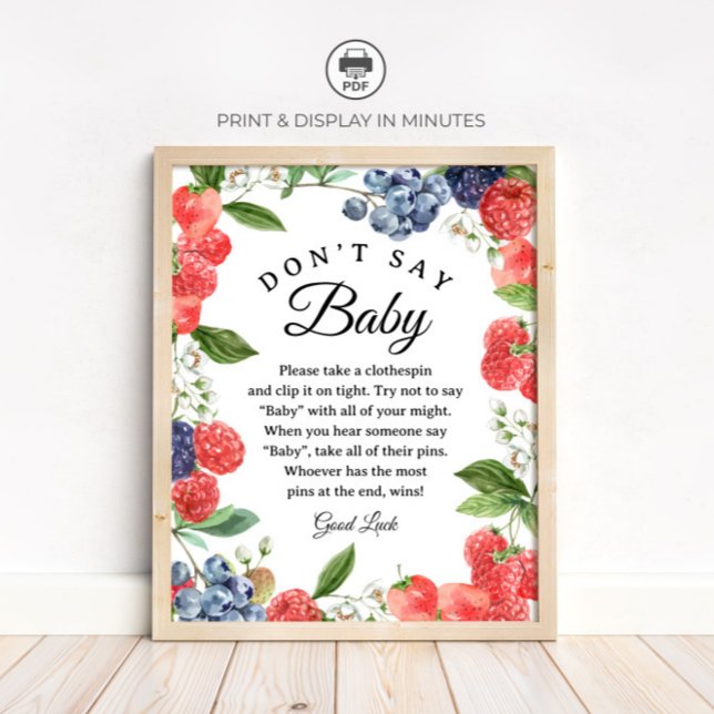 Bär "Säg inte Baby" Baby Shower Spel-skylt Poster (Skapare uppladdad)
