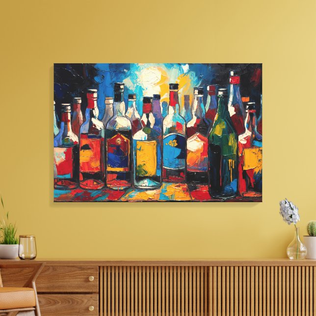 "Bar Shelf Bottle Collection" (stil 10) Canvastryck (Insitu (Vardagsrum))