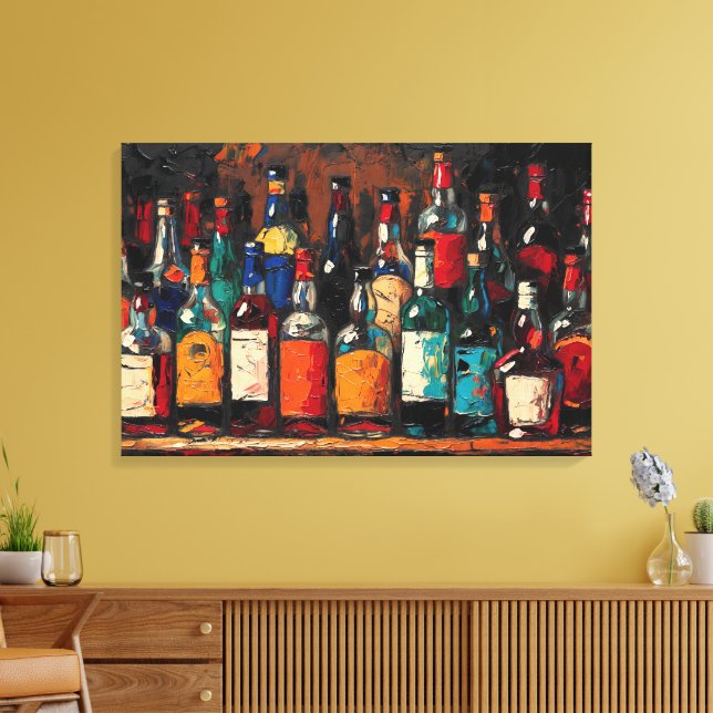 "Bar Shelf Bottle Collection" (stil 8) Canvastryck (Insitu (Vardagsrum))