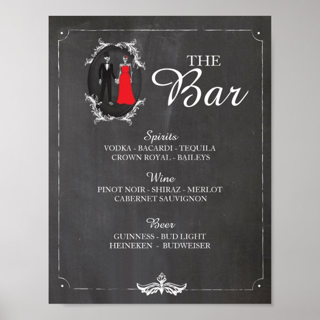 Bar Skeletons Halloween-skylt Bröllopsmottagning Poster (Framsidan)