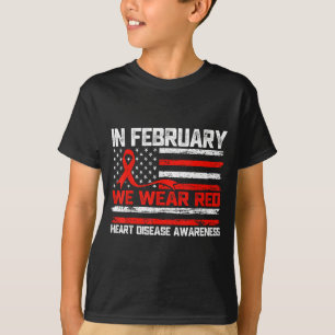 Bär skjorta februari röd hjärtsjukdom medvetenhet t shirt