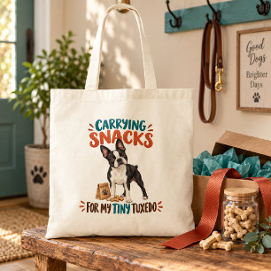 Bär Snacks för Min Lilla Smoking Bostonterrier Tygkasse