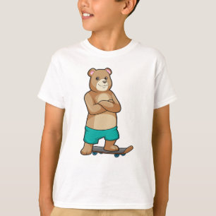 Bär som Skater med Skateboard T Shirt